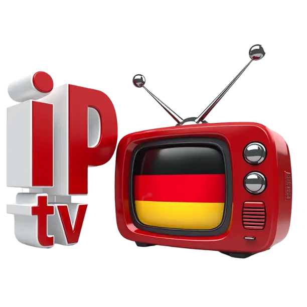 iptv grafik mit fernseher und deutschland farben